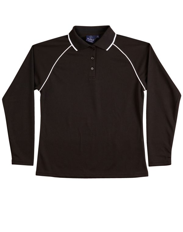 Ladies' cooldry raglan L/S polo - Image 5