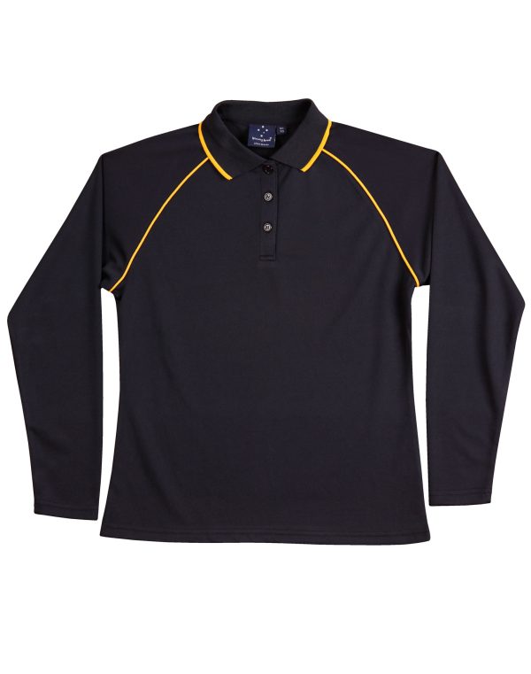 Ladies' cooldry raglan L/S polo - Image 6