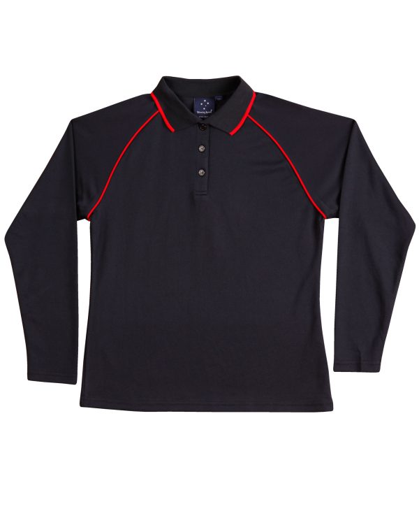 Ladies' cooldry raglan L/S polo - Image 7