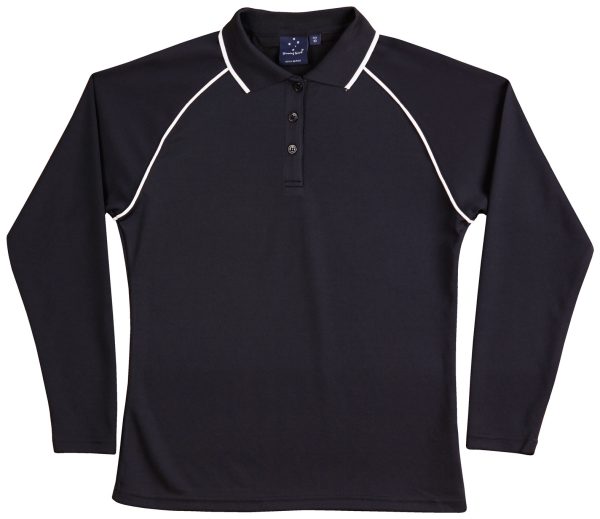 Ladies' cooldry raglan L/S polo - Image 8