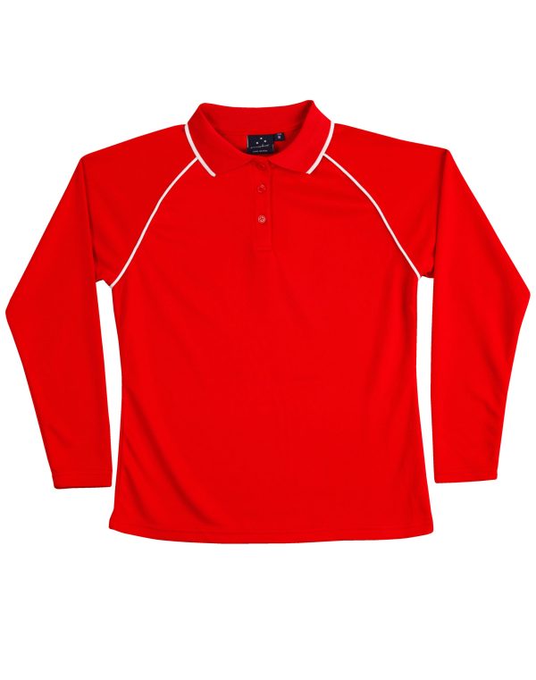 Ladies' cooldry raglan L/S polo - Image 9