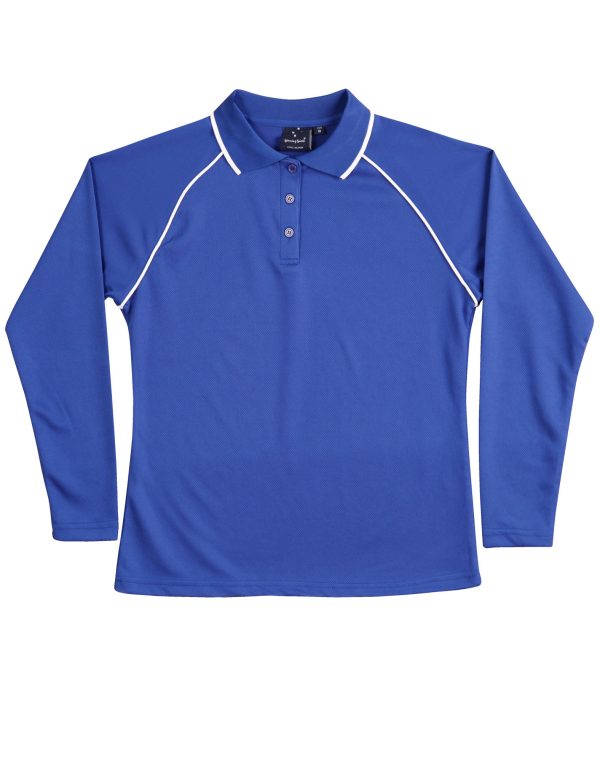 Ladies' cooldry raglan L/S polo - Image 10