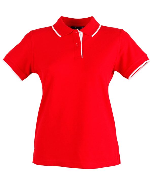 Ladies' Poly/Cotton Contrast Pique S/S Polo - Image 8