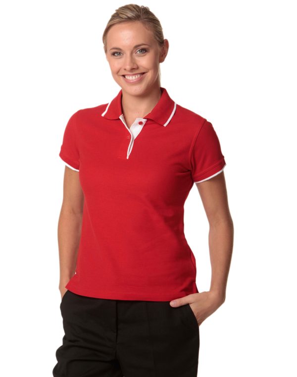 Ladies' Poly/Cotton Contrast Pique S/S Polo - Image 2
