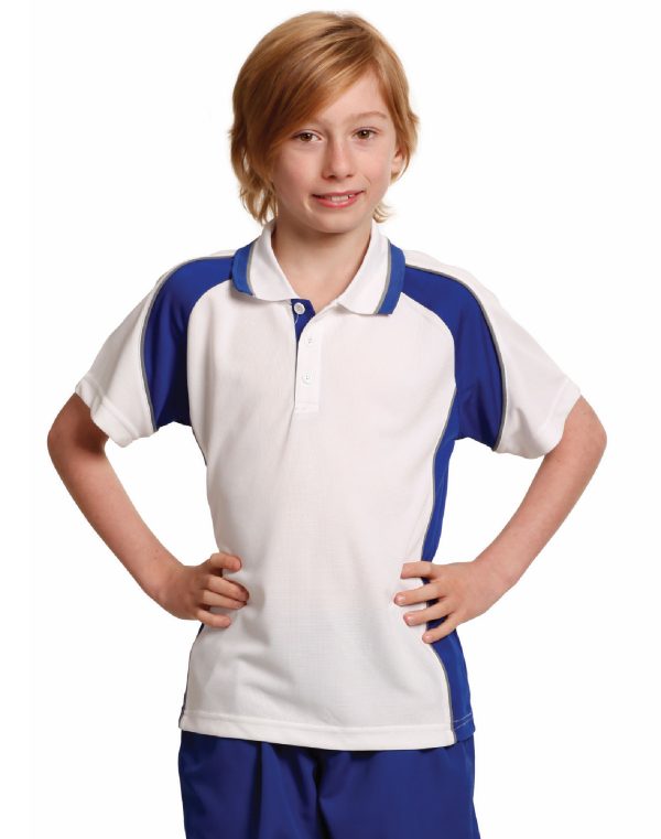 Kids' mini waffle CoolDry Polo - Image 2