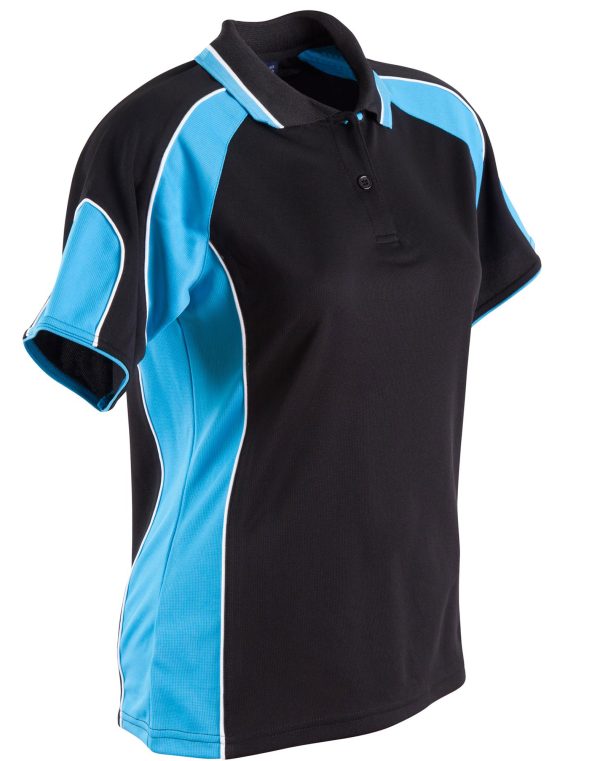 Ladies' Cooldry Contrast Polo With Sleeve Panel - Image 3