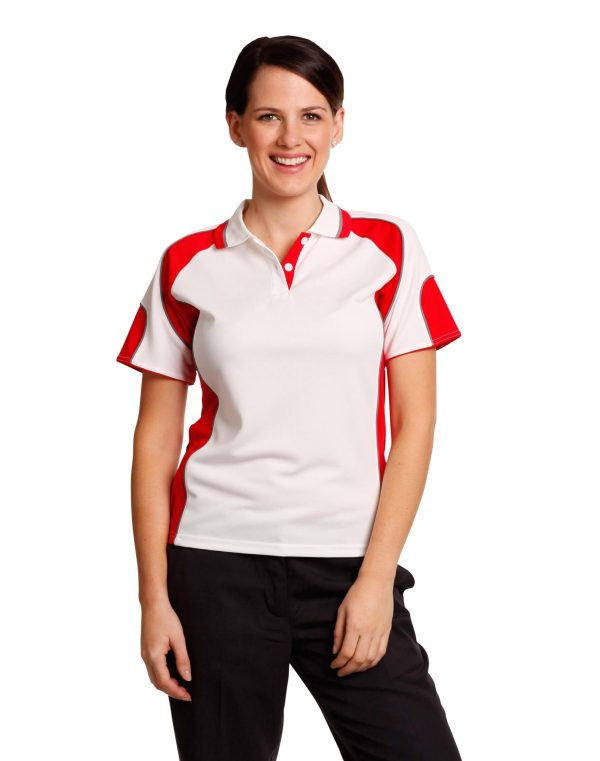 Ladies' Cooldry Contrast Polo With Sleeve Panel - Image 2