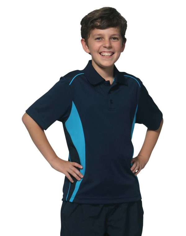 Kids' Cooldry S/S Contrast Interlock Polo - Image 2