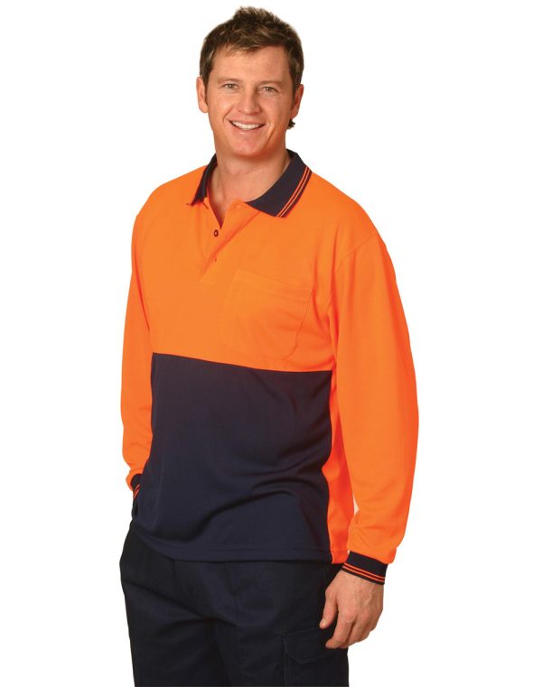 Hi-Vis cooldry safety polo L/S