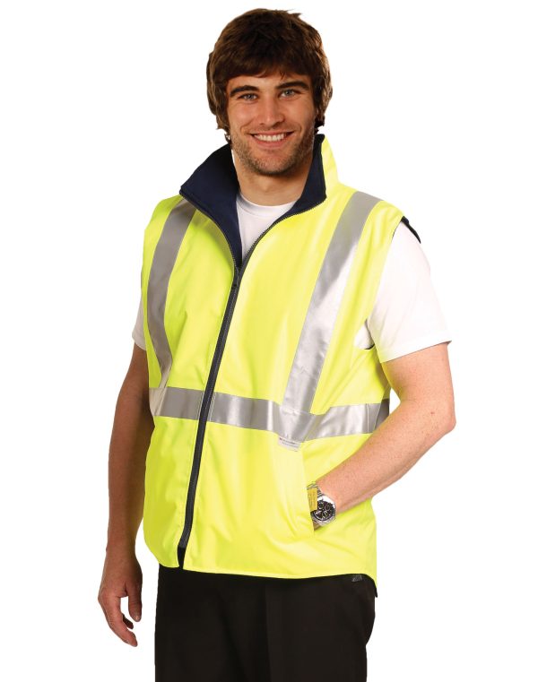 Hi-Vis Reversible Safety Vest With Hoop Pattern 3M Tapes - Image 2