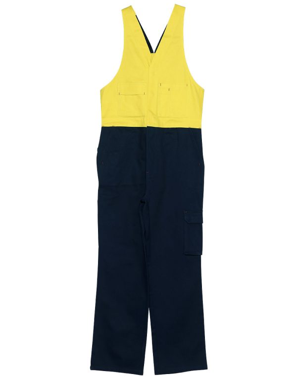Hi-His Two Tone Men's Cotton Drill Action Back Overall-Stout - Image 4