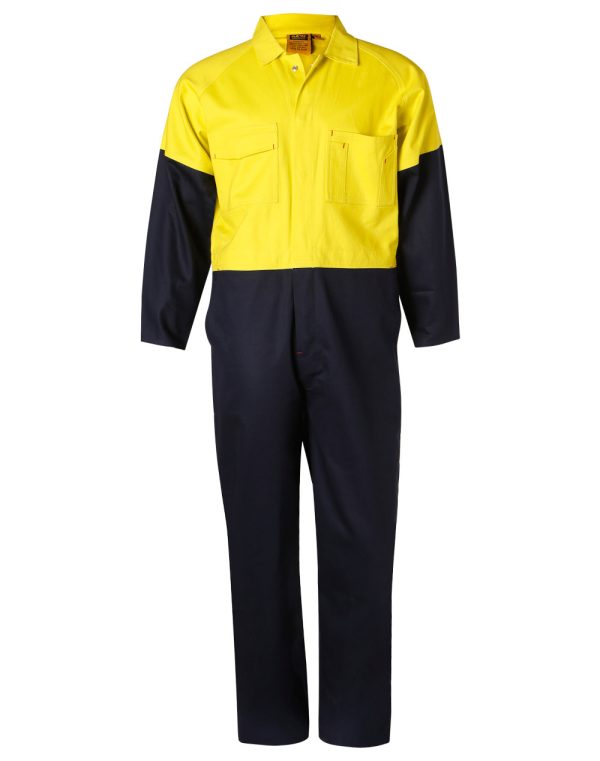Hi-Vis Two Tone Men's Cotton Drill Coverall-Stout - Image 4