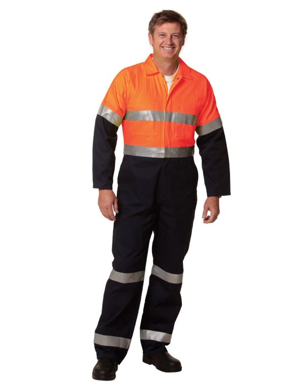 Hi-Vis Men's Light Weight Cotton Coverall with 3M Tape-Regular - Image 3