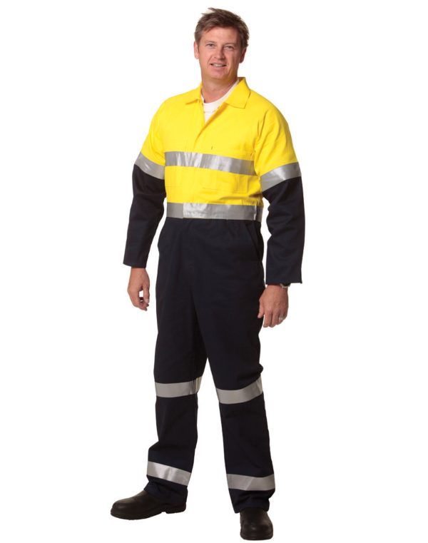 Hi-Vis Men's Light Weight Cotton Coverall with 3M Tape-Regular - Image 4
