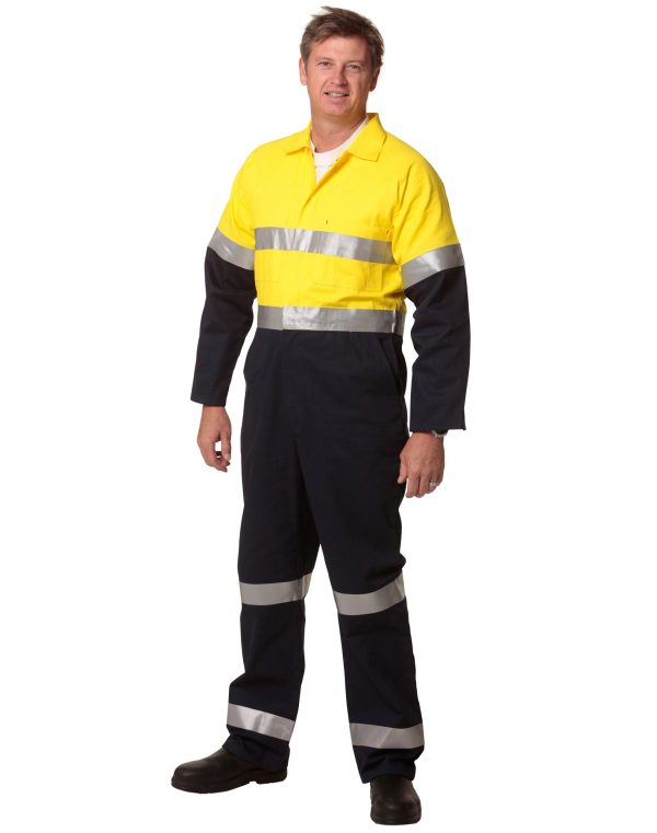Hi-Vis Men's Light Weight Cotton Coverall with 3M Tape-Regular - Image 2