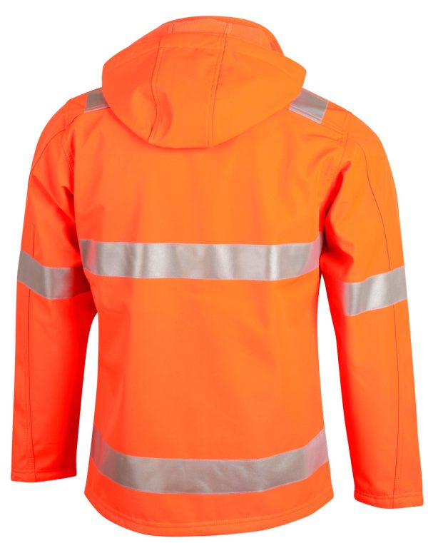 Hi-Vis Softshell Hooded Jacket With 3M Tape - Image 2