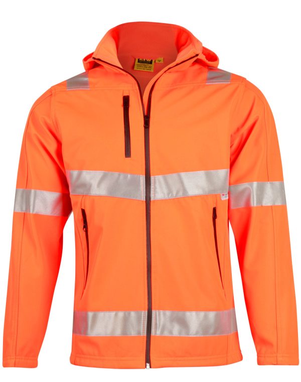 Hi-Vis Softshell Hooded Jacket With 3M Tape - Image 3