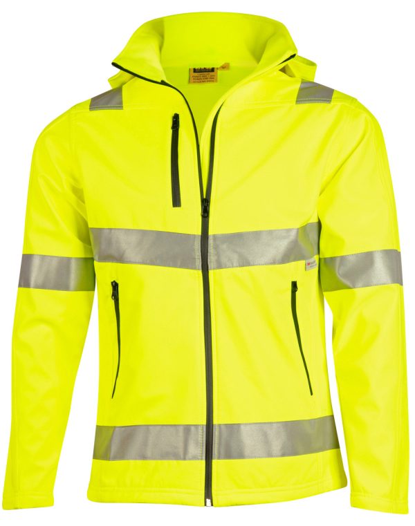 Hi-Vis Softshell Hooded Jacket With 3M Tape - Image 4