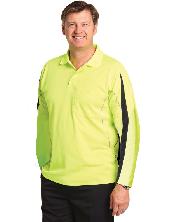Men's Truedry L/S Hi-Vis Polo - Image 2