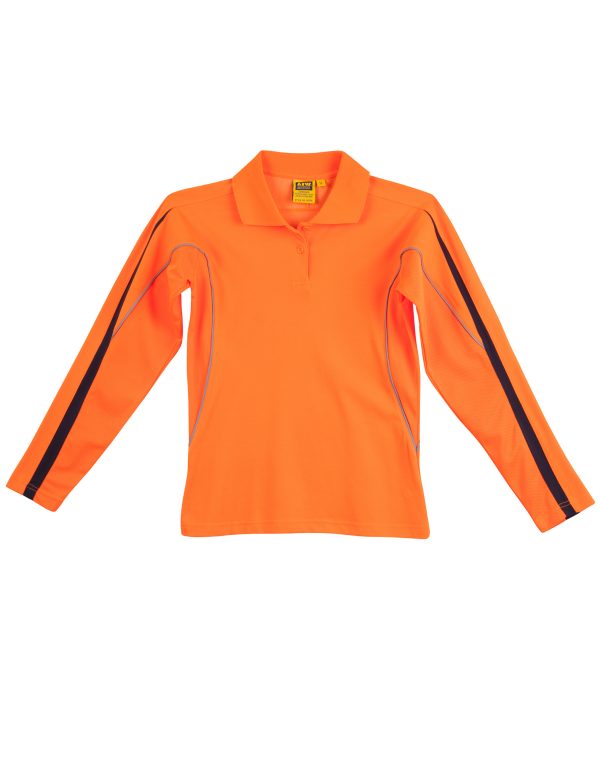 Ladies' Truedry L/S Hi-Vis Polo - Image 3