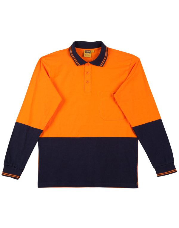 Hi-Vis Cotton Two Tone L/S Safety Polo - Image 3