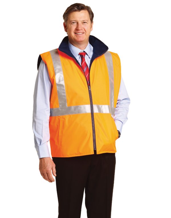 Hi-Vis Reversible Safety Vest With X Pattern 3M Tapes - Image 2