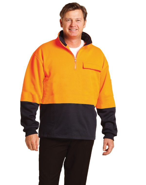 Hi-Vis Two Tone Cotton Fleecy Sweat - Image 2