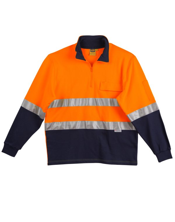 Hi-Vis Two Tone Cotton Fleecy Sweat With 3M tapes - Image 3