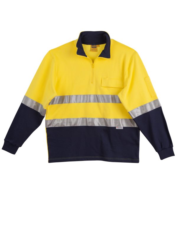 Hi-Vis Two Tone Cotton Fleecy Sweat With 3M tapes - Image 4