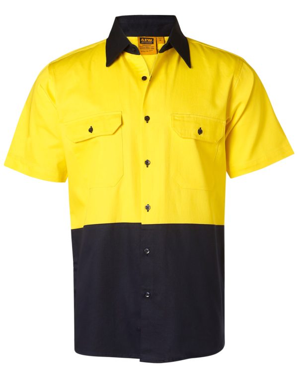 Hi-Vis two tone S/S cotton work shirt - Image 4