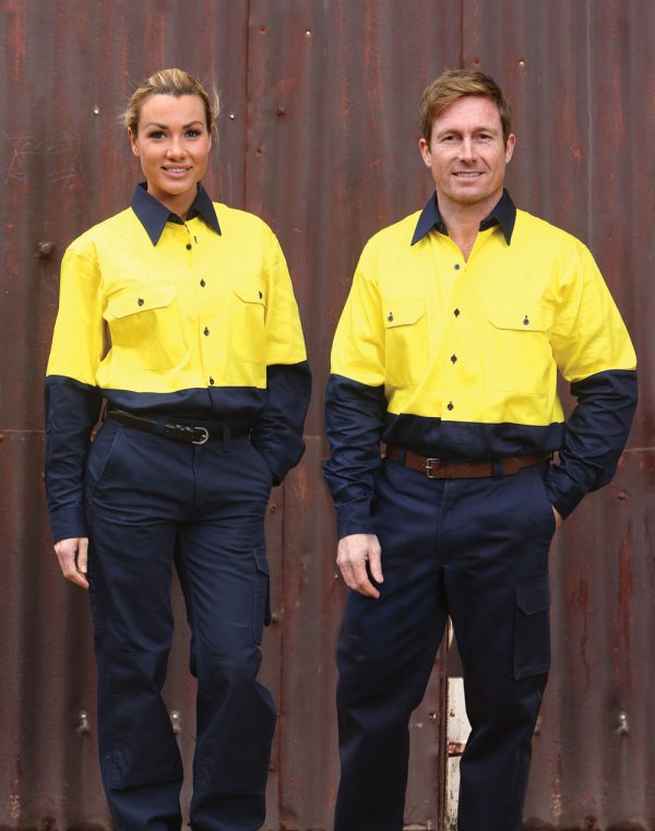 Hi-Vis cotton drill shirt L/S