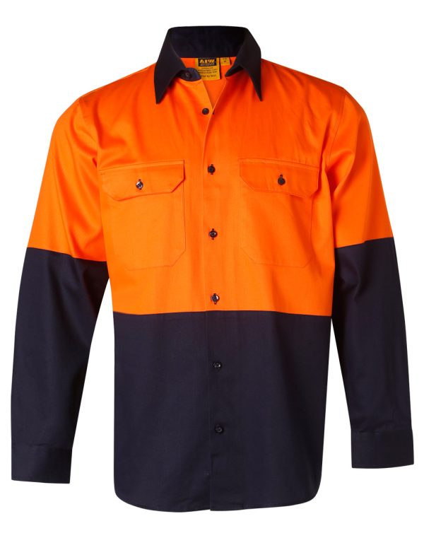 Hi-Vis cotton drill shirt L/S - Image 3