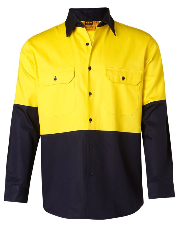 Hi-Vis cotton drill shirt L/S - Image 4