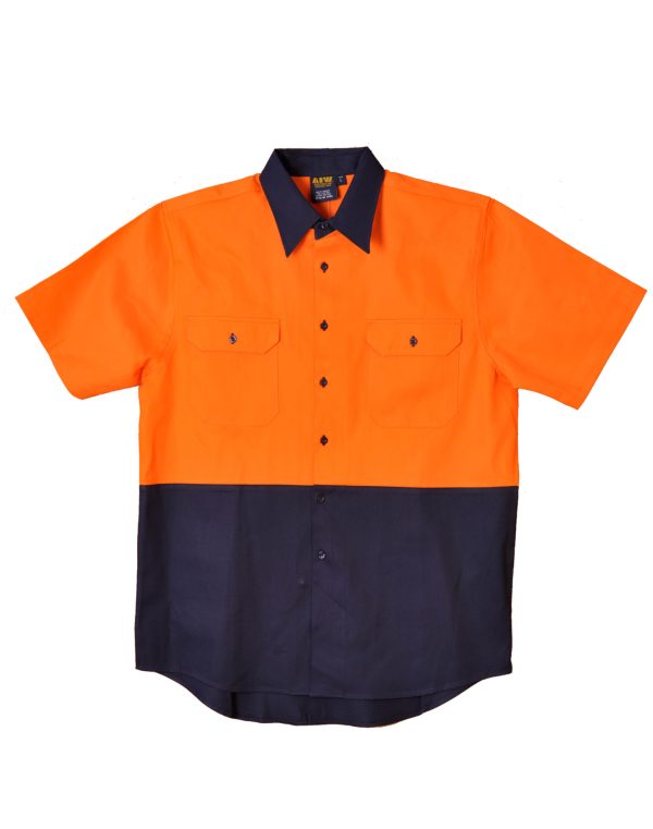 Hi-Vis two tone S/S cotton work shirt - Image 3