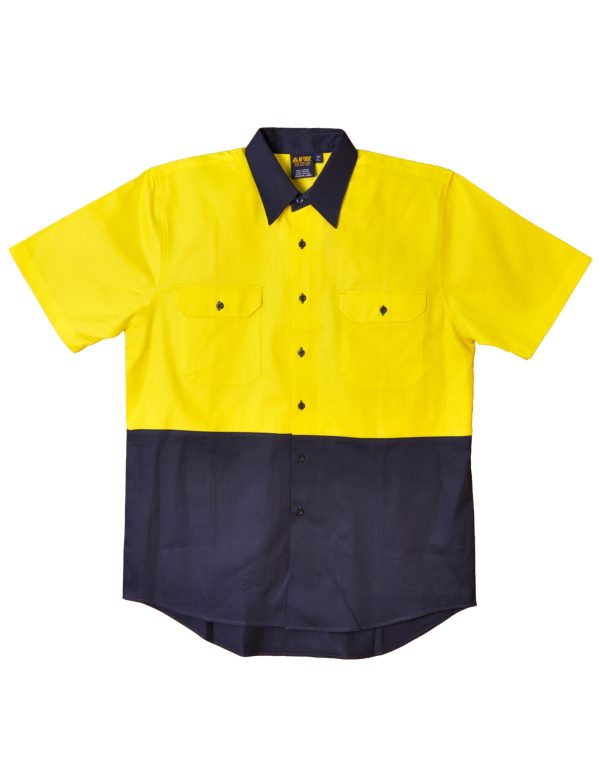 Hi-Vis two tone S/S cotton work shirt - Image 4