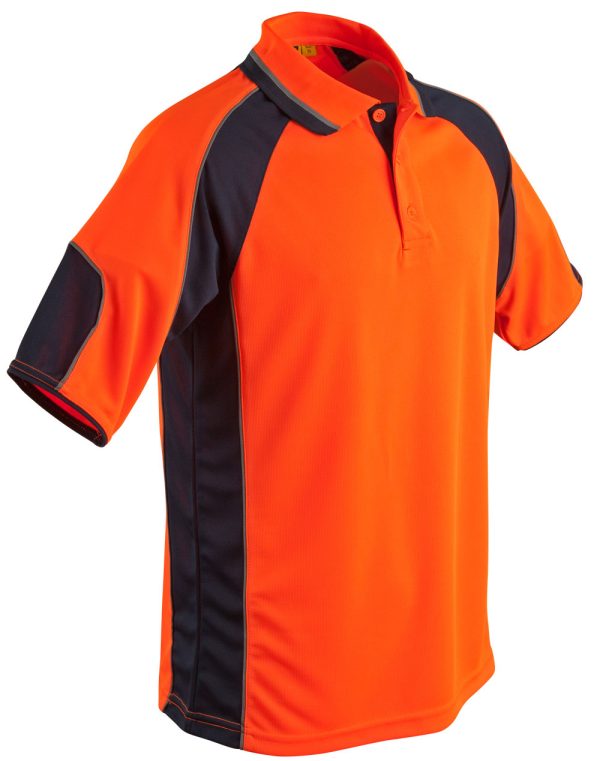 Men's Hi-Vis Cooldry Contrast Polo with Sleeve Panels - Image 3