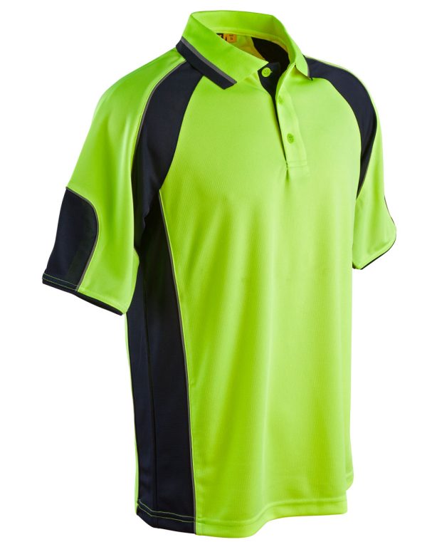 Men's Hi-Vis Cooldry Contrast Polo with Sleeve Panels - Image 4