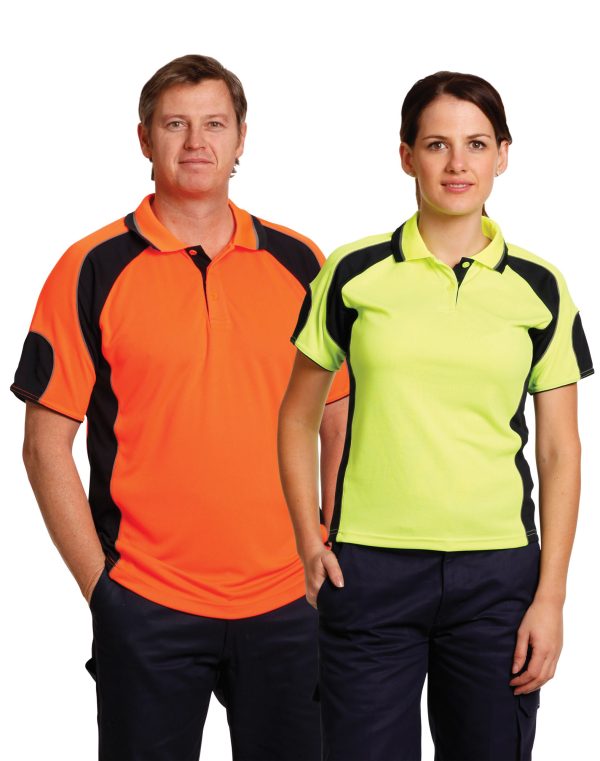 Men's Hi-Vis Cooldry Contrast Polo with Sleeve Panels - Image 2