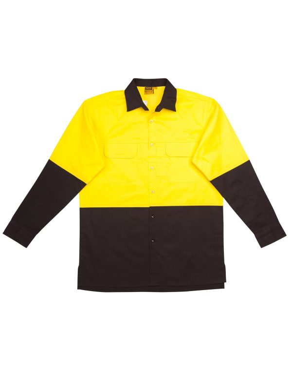 Men's Two Tone Cool Breeze L/S Cotton Safety Shirt - Image 3