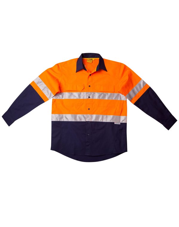 Hi-Vis Cotton Rip-Stop L/S Shirt 3M Tape - Image 3
