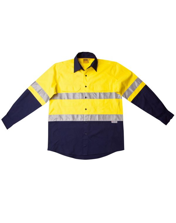 Hi-Vis Cotton Rip-Stop L/S Shirt 3M Tape - Image 4