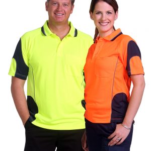 Cooldry Hi-Vis Mini Waffle Safety Polo