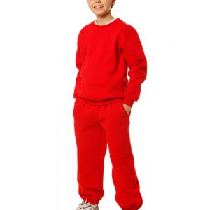 Kid's fleecy trackpants with Zip, Cuffs and knee padding
