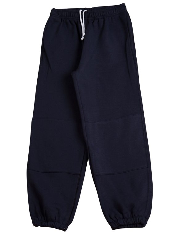 Kid's fleecy trackpants with Zip, Cuffs and knee padding - Image 3