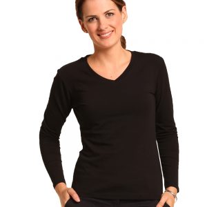 Ladies' V-Neck L/S Tee