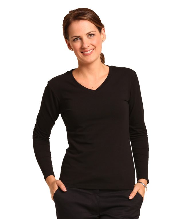 Ladies' V-Neck L/S Tee