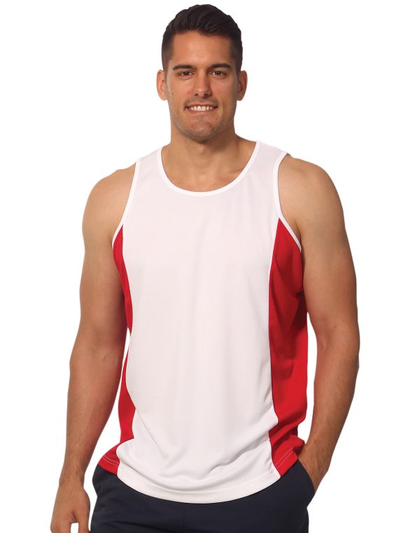Men's cooldry contrast mesh singlet - Image 2