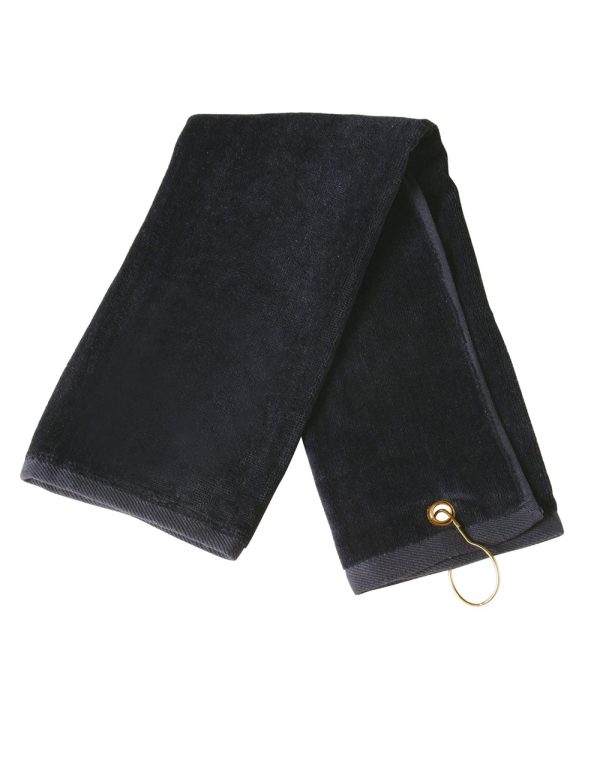 Golf towel eyelet hook 38 x 65 cm