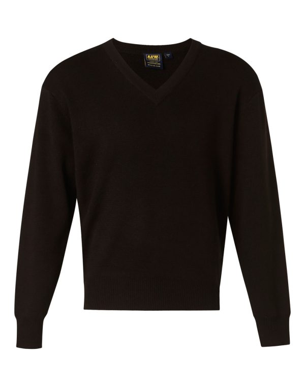 V Neck Wool / Acrylic Knit Jumper - Image 3