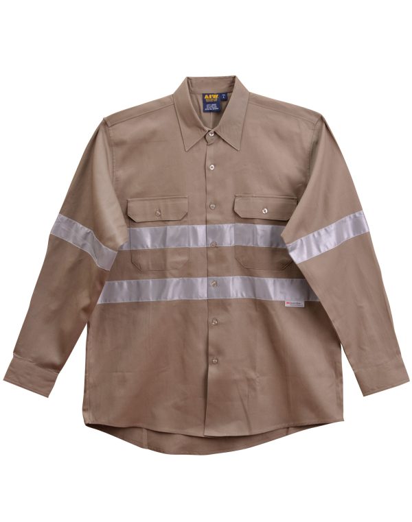 Cotton Drill L/S Work Shirt 3M Tapes - Image 3